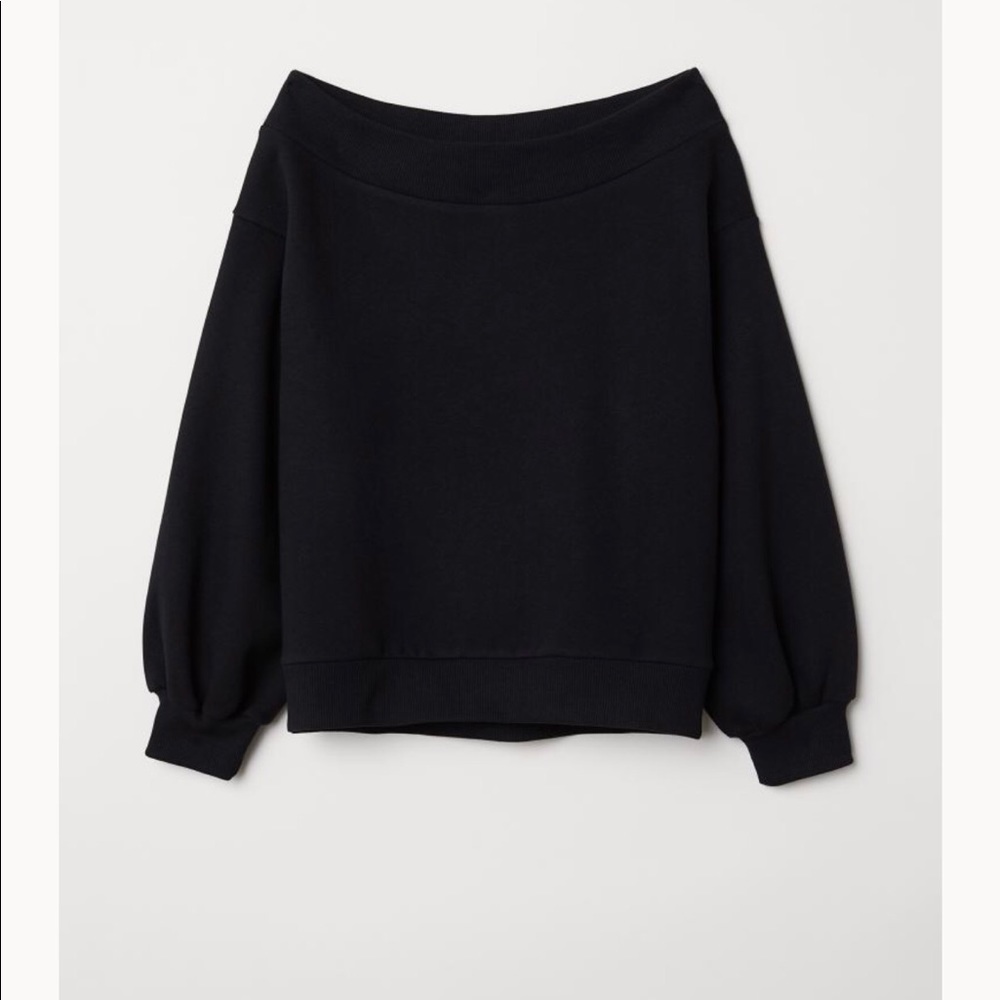 Black off the shoulder sweatshirt